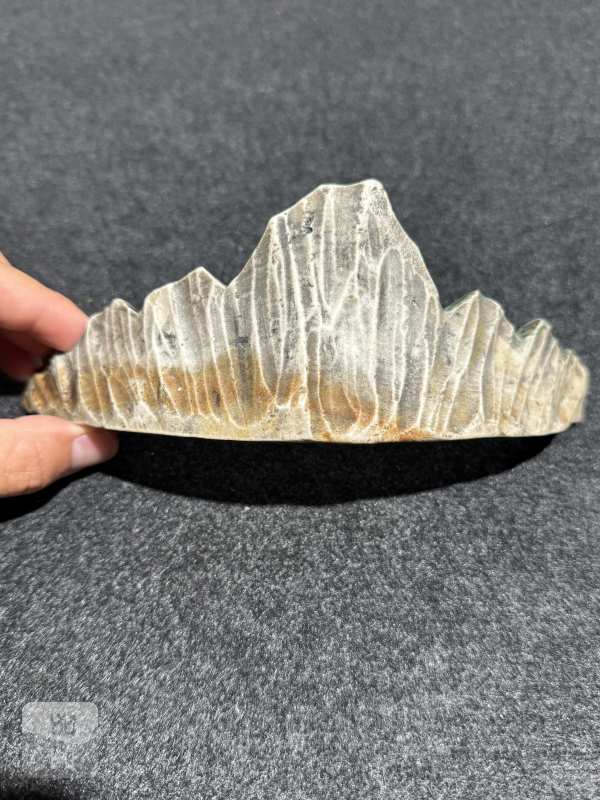 清康熙 雕瓷彩绘山形笔架 - 图5
